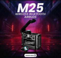 M25 Wireless Earbuds with Mini Power Bank – Ultimate Sound, Anytime, Anywhere