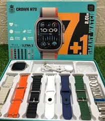 Crown H70 Ultra-2 Smart Watch – 7+1 Straps, Cover – Complete Premium Bundle