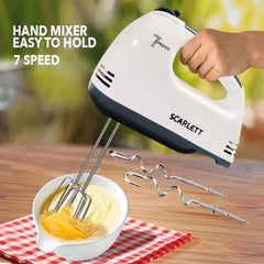 Scarlett™ 7-Speed Electric Hand Mixer – Multifunctional Mini Food Blender for Whipping, Mixing & Baking