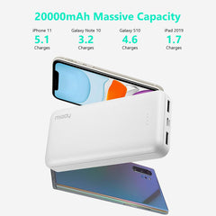 Miady 2-Pack 10000mAh Dual USB Portable Charger, USB-C Fast Charging Power Bank