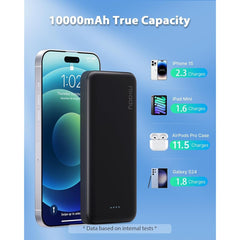 Miady 2-Pack 10000mAh Dual USB Portable Charger, USB-C Fast Charging Power Bank