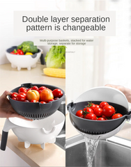 6 In 1 Multifunctional Grater Silk Strip Grater Corrugated Slicer Potato Masher Manual Drain Basket