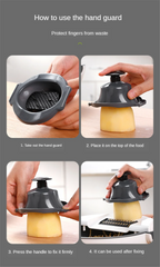 6 In 1 Multifunctional Grater Silk Strip Grater Corrugated Slicer Potato Masher Manual Drain Basket
